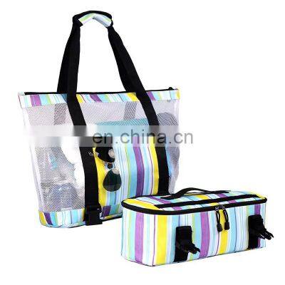 New Branding Shoulder Custom Printed 2022 Stylish Fashion Sea Mesh Women Waterproof Summer Bags Beach