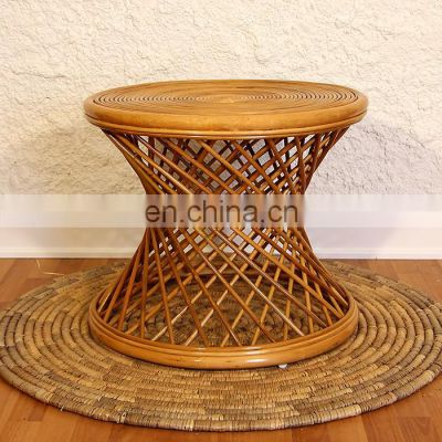 Hot Product Round Shaped Rattan Side table indoor High Quality Coffee Table Stool Vietnam Manufacturer Cheap Wholesale