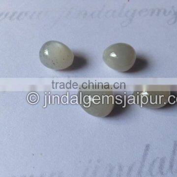 Wholesale Loose Gemstone Grey Moonstone Smooth Half Drill Drops