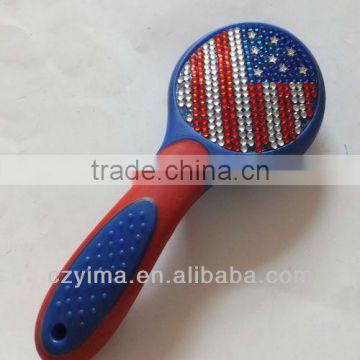 Hot ! great grip mane & tail brush with bling crystal