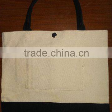 2016 canvas tote bag with outside pockets