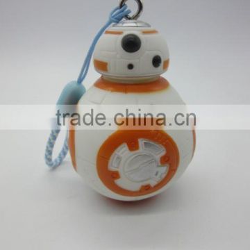 lovely promotional plastic decoration BB8 cellphone chain ornament