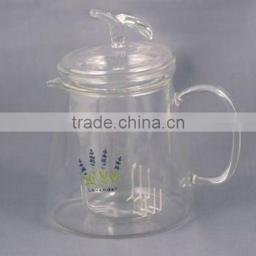 mouth blown borosilicate glass teapot