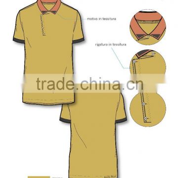 Men's yellow golf shirt with boutton latest italy design ODM service