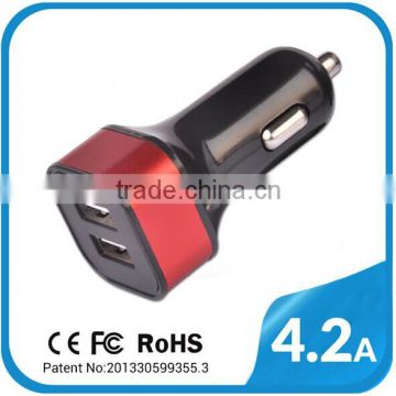 Universal 4.2A Dual USB Car Charger for mobilephone high quality