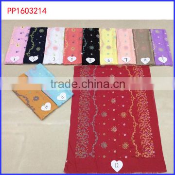 2016 cotton foaming flower printed the scarf