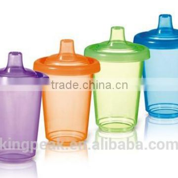 Hot Sale 7oz BPA free sippy Cup/Baby traning cup with spill proof sippy lids/Plastic drink cup/Re-Use Tumblers