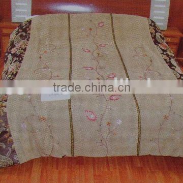 embroidery suede bed spread