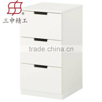 China furniture file storage cabinet/white cheap vertical office 3 drawers wooden filing cabinet