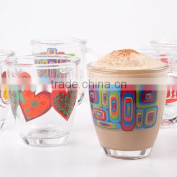 different design print logo glass coffee mug