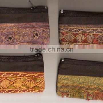 coins purses with embroidery works
