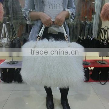 Mongolia Sheep Fur Handbag Genuine Lamb Fur Bags