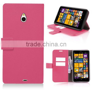 For nokia lumia 1320 dark pink wallet leather case high quality factory's price