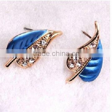 2013 new model earrings leaf shape earrings for girls