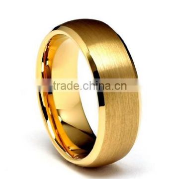 18K Gold Plated Tungsten Carbide Ring, 2014 Wholesale Matte Tungsten Ring , Direct Factory Fashion Rings