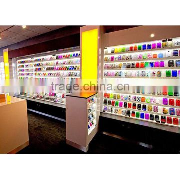 modern design wall showcase glass display cabinets commercial mobile phone display rack