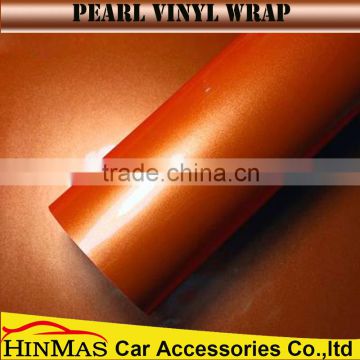 PVC Material glossy Pearl White Candy Car Vinyl Wrap with Air Channel 1.52*20m