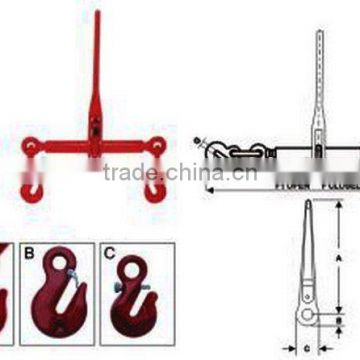 European type ratchet type load binders with hooks (rigging hardware)
