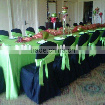 wedding polyester chair cover and basic polyester table cloth for banquet