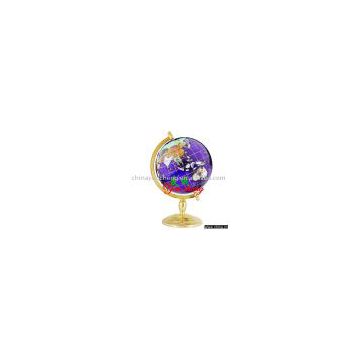purple MOP globe with golden base