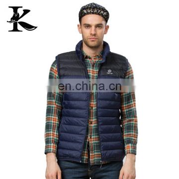 Fashion men windbreaker sleeveless jacket short down vest for winter
