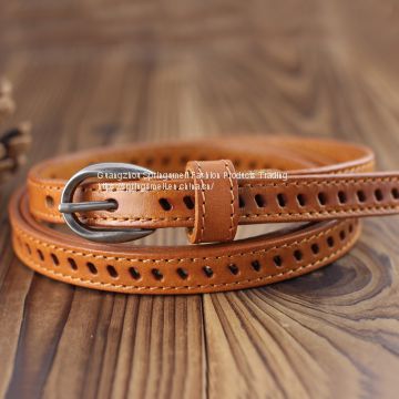 Fashionable Lady Genuine Cow Leather Woman Hollow Leather Belts