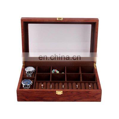 Wholesale European vintage watch display box wooden jewelry pendant ring storage glasses box