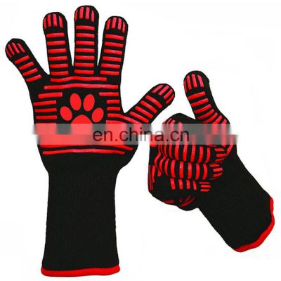 932f Extreme Heat Resistant Gloves Insulated Oven Mitts Silicone Grills BBQ  Gloves Hot Oven Trays And Pans Glove