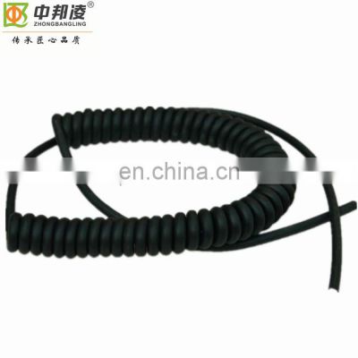The black electrical spring wire/Coil spring cable