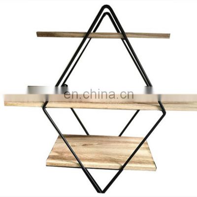 New Design Modern Home Creative Decoration For Home Book Normal Size Metal Iron Black Wood Wall Shelf Storage Rack