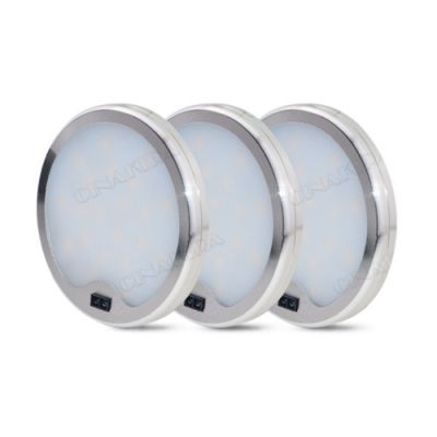 Under Cabinet Puck Lights with Hand Wave Sensor – Circular LED Cabinet Lights – Dimmable – Pack of 6, Cool White (6000K)