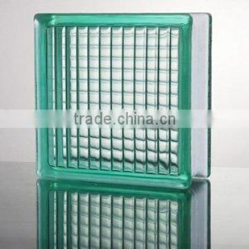 parallel turquoise glass brick