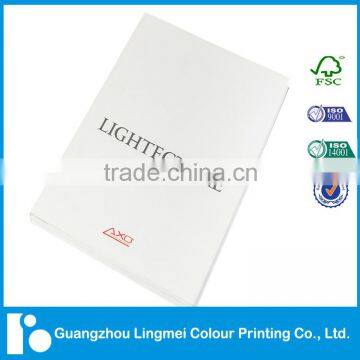 Perfect binding catalogue printing with silver stamping