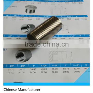 1/2" SS Pipe Parallel Full Male Thread Nipple 50mm Long