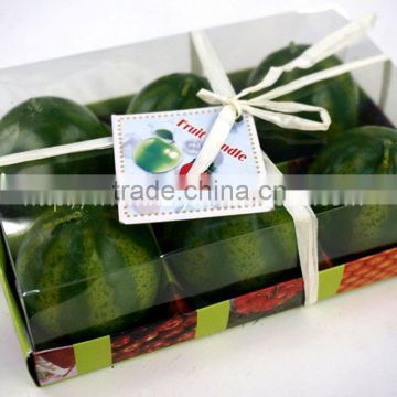 6pcs packing watermelon shape scented fruit candle