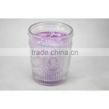 transparent glass scented patterned glass candle size 80mm *100mm