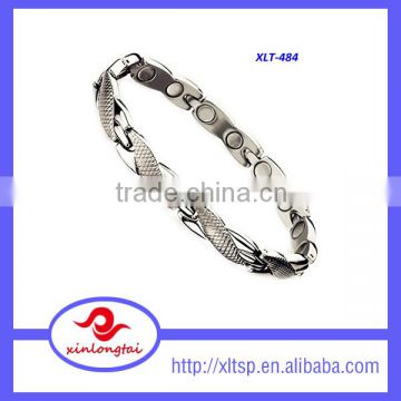 Unique design stainless steel bracelet for girl silver energy power magnetic bracelet