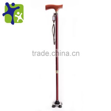 Red rosewood handle walking stick,aluminum surface oxidation carving patterns walking stick