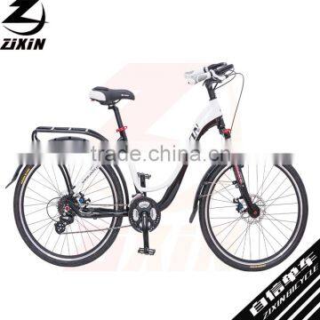 Aluminum alloy 6061 frame mechanical disc brake 26 inch 24 speeds hydraulic fork city bike bicycle