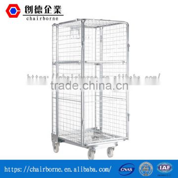 Foldable galvanized steel full security 50*50mm wire mesh A frame tray trolley
