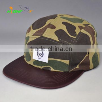 Custom High Quality Real Strap Camouflage Camper Caps And Hats Camping Hat With Woven Label Logo