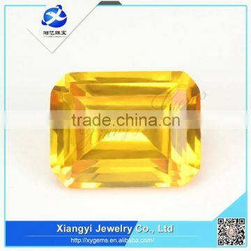 hot sales items made in China rectangle yellow princess cut lab created corundum