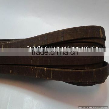 Flat Nappa Leather cords -Nappa Flat Cork Leather - Brown