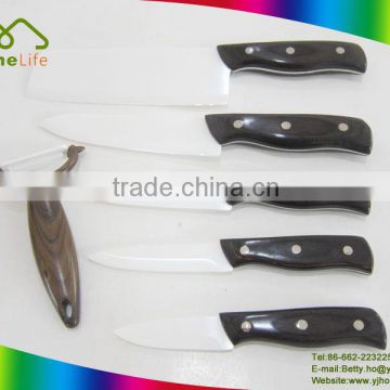 Hot sale Popular latest design top grade sharp-edged color wood handle ceramic knife set
