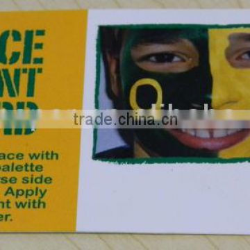 The world cup products face paint cards ,Nontoxi customized promotional face paint cards