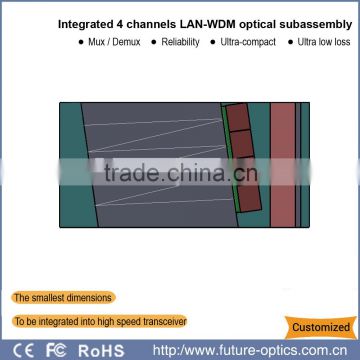 Integrated 4 channels LAN-WDM optical subassembly