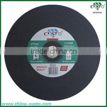 14" 350X3X25.4mm reinforced resin bonded cutting wheel for stone factory in China