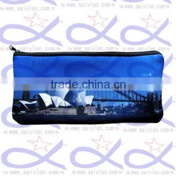 Fashion hot sell double layer ipper pencil pouches