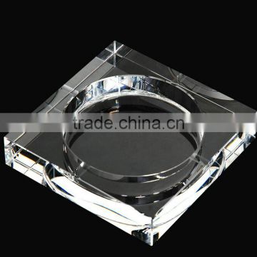 blank clear cut glass ashtray on sale in China