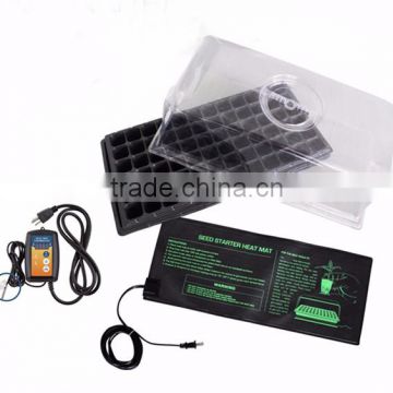 Hydroponic germination kit, propagation kit with seedling heat mat and thermostat